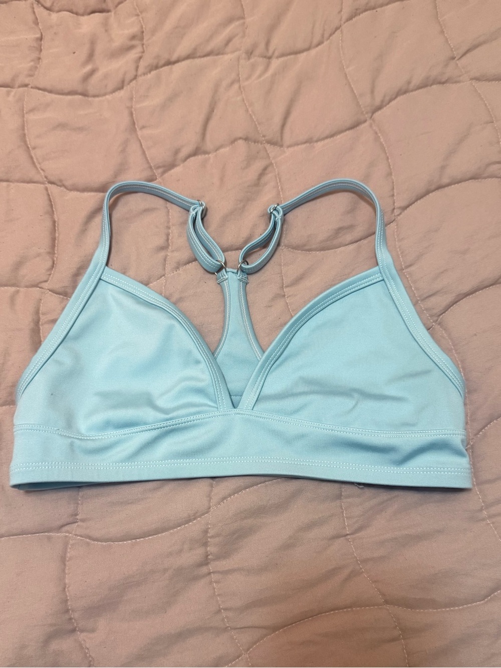 Frankie's Bikinis Light Blue Wireless Sports Bralette